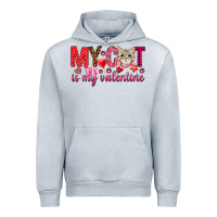Heather Grey my cat is my valentine Urban Hoodie - NancyCooperArtShop