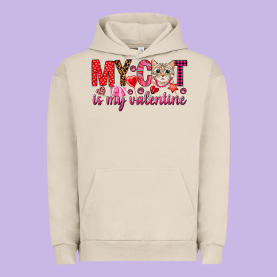 My Cat Is My Valentine Urban Hoodie Designed By Nancycooperartshop