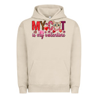 Pigment French Oak my cat is my valentine Urban Hoodie - NancyCooperArtShop