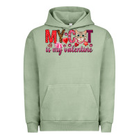 Pigment Oil Green my cat is my valentine Urban Hoodie - NancyCooperArtShop