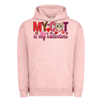 Pigment Salmon my cat is my valentine Urban Hoodie - NancyCooperArtShop