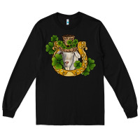 Black st patricks day goat horseshoe shamrock Long Sleeve Tee - RanaPortraitStore
