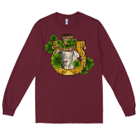 Burgundy st patricks day goat horseshoe shamrock Long Sleeve Tee - RanaPortraitStore
