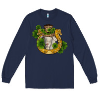 Navy st patricks day goat horseshoe shamrock Long Sleeve Tee - RanaPortraitStore