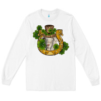 White st patricks day goat horseshoe shamrock Long Sleeve Tee - RanaPortraitStore