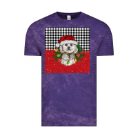 Cloud Purple Christmas Bichon frise dog Vintage Tee - BarkalooDesign