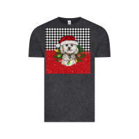 Vintage Black Christmas Bichon frise dog Vintage Tee - BarkalooDesign