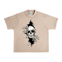 French Oak skull in the wall file Urban Heavy Tee - MaliasSmallBusiness