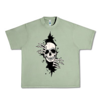 Oil Green skull in the wall file Urban Heavy Tee - MaliasSmallBusiness