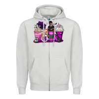 Dove Grey wednesday coffee cups Zipper Hoodie - Zillion Design Studio