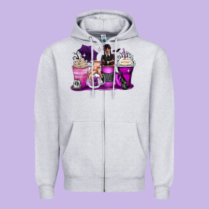 Wednesday Coffee Cups Zipper Hoodie Designed By Zillion Design Studio