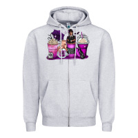 Heather Grey wednesday coffee cups Zipper Hoodie - Zillion Design Studio