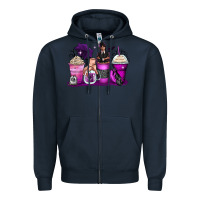 Navy wednesday coffee cups Zipper Hoodie - Zillion Design Studio