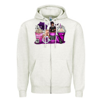 Oatmeal Heather wednesday coffee cups Zipper Hoodie - Zillion Design Studio