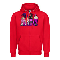 Red wednesday coffee cups Zipper Hoodie - Zillion Design Studio