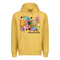 Antique Gold teacher life pencils Premium Hoodie - MaliasSmallBusiness