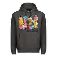 Charcoal Heather teacher life pencils Premium Hoodie - MaliasSmallBusiness