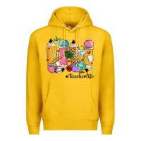 Lemon teacher life pencils Premium Hoodie - MaliasSmallBusiness