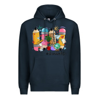 Navy teacher life pencils Premium Hoodie - MaliasSmallBusiness