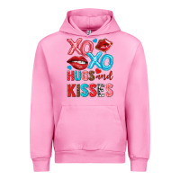 Fuchsia Pink xo xo hugs and kisses Urban Hoodie - NancyCooperArtShop