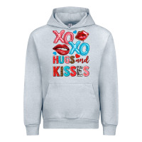 Heather Grey xo xo hugs and kisses Urban Hoodie - NancyCooperArtShop