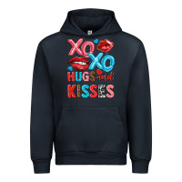 Navy xo xo hugs and kisses Urban Hoodie - NancyCooperArtShop
