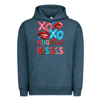 Pigment Midnight Navy xo xo hugs and kisses Urban Hoodie - NancyCooperArtShop