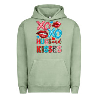 Pigment Oil Green xo xo hugs and kisses Urban Hoodie - NancyCooperArtShop