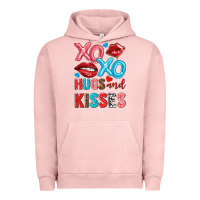 Pigment Salmon xo xo hugs and kisses Urban Hoodie - NancyCooperArtShop
