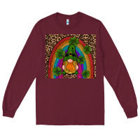 Burgundy st patricks day gnomes shamrock rainwow Long Sleeve Tee - RanaPortraitStore