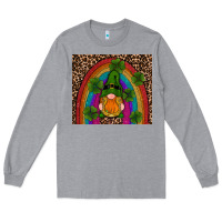 Heather Grey st patricks day gnomes shamrock rainwow Long Sleeve Tee - RanaPortraitStore