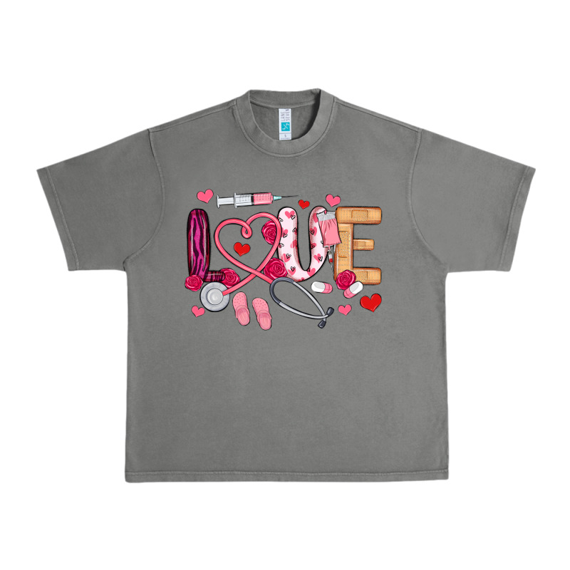 Love Nurse Valentines Day Urban Heavy Tee by MaliasSmallBusiness | Teevron