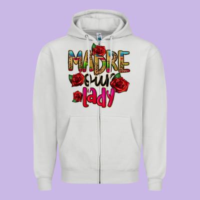 Madre Our Lady Zipper Hoodie Designed By Cts Tumbler Store