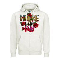 Oatmeal Heather madre our lady Zipper Hoodie - CTS Tumbler Store