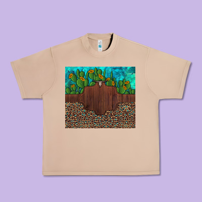 Custom Cactus And Sunflowers Leopard Turquoise Urban Heavy Tee Designed By Artiststas