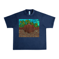 Navy custom cactus and sunflowers leopard turquoise Urban Heavy Tee - Artiststas