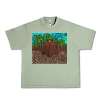 Oil Green custom cactus and sunflowers leopard turquoise Urban Heavy Tee - Artiststas