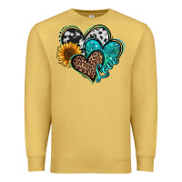 Antique Gold turquoise sunflower hearts Premium Sweatshirt - Jasminsmagicworld