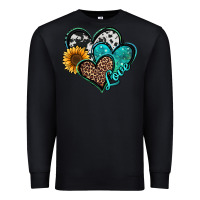 Black turquoise sunflower hearts Premium Sweatshirt - Jasminsmagicworld