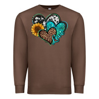 Chestnut turquoise sunflower hearts Premium Sweatshirt - Jasminsmagicworld