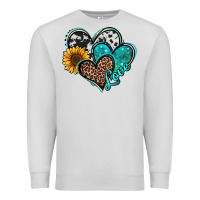 Dove Grey turquoise sunflower hearts Premium Sweatshirt - Jasminsmagicworld