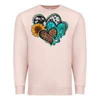 Pale Pink turquoise sunflower hearts Premium Sweatshirt - Jasminsmagicworld