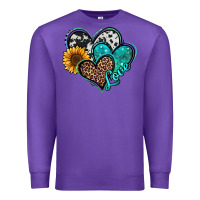 Purple turquoise sunflower hearts Premium Sweatshirt - Jasminsmagicworld