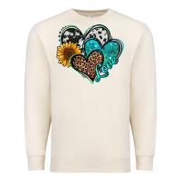 Sandshell turquoise sunflower hearts Premium Sweatshirt - Jasminsmagicworld
