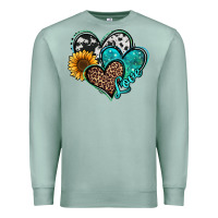 Seafoam turquoise sunflower hearts Premium Sweatshirt - Jasminsmagicworld