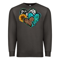 Smoke turquoise sunflower hearts Premium Sweatshirt - Jasminsmagicworld
