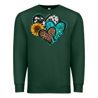 Sports Green turquoise sunflower hearts Premium Sweatshirt - Jasminsmagicworld