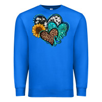 True Royal turquoise sunflower hearts Premium Sweatshirt - Jasminsmagicworld