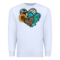 White turquoise sunflower hearts Premium Sweatshirt - Jasminsmagicworld