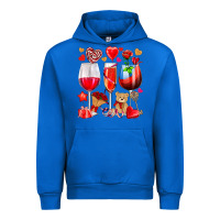 Cobalt valentines day wine glasses Urban Hoodie - NancyCooperArtShop